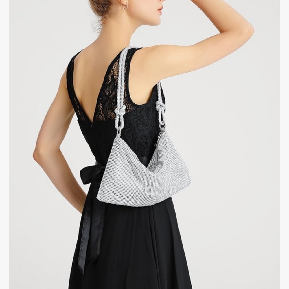 Elegant Silver Rhinestone Women's Bag - Picture 3 of 16